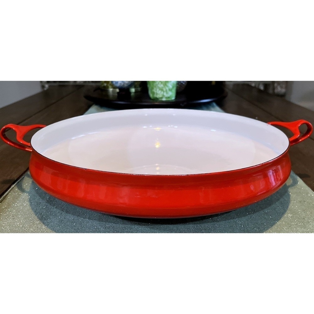 Vintage Dansk Red Kobenstyle 13in Paella Pan Dansk IHQ France Jens Quistgaard